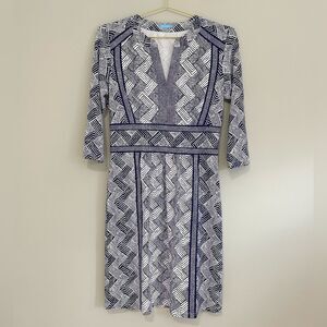 J McLaughlin Geometric Print 3/4 Sleeve Dress